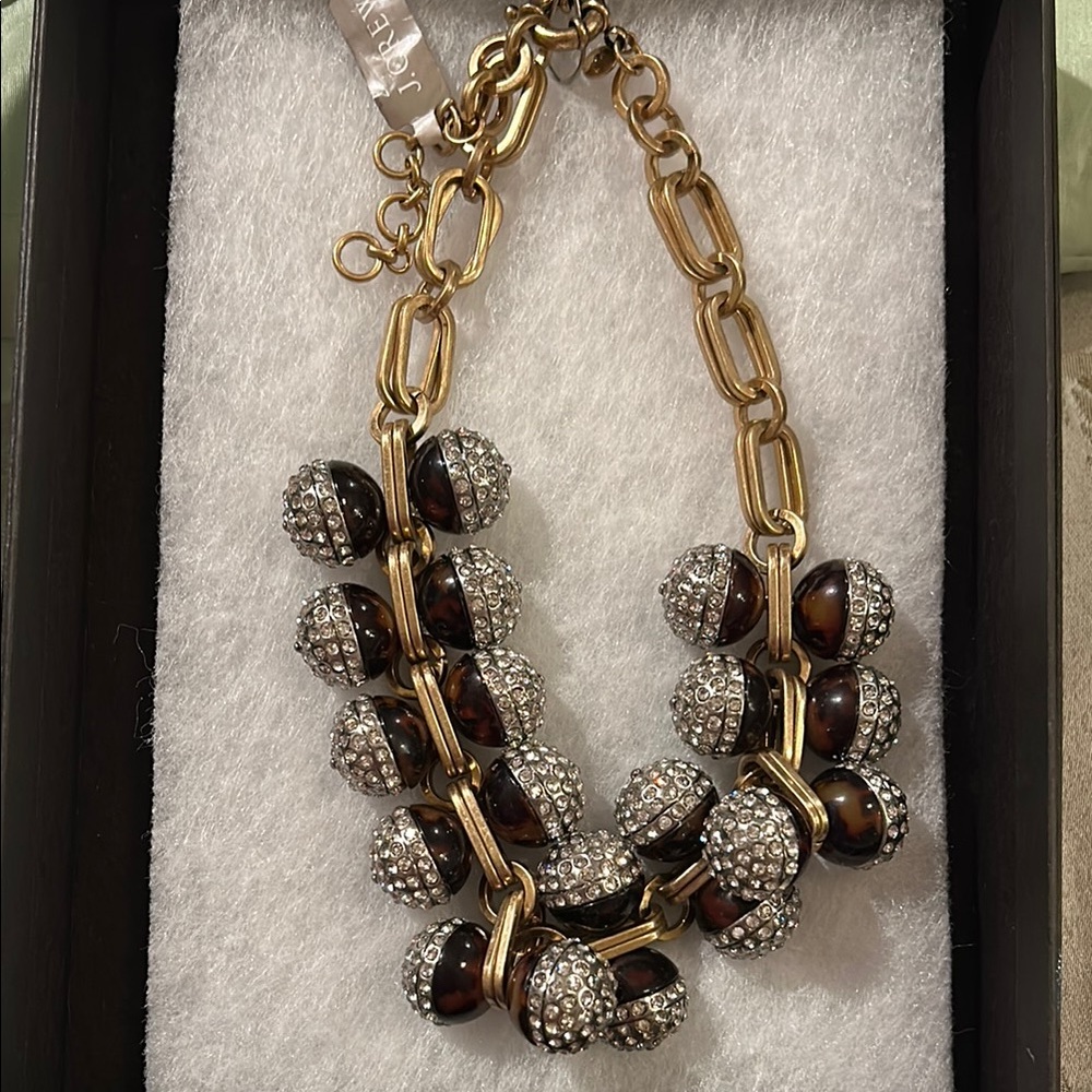 Elegant Gold and Brown Beaded Necklace